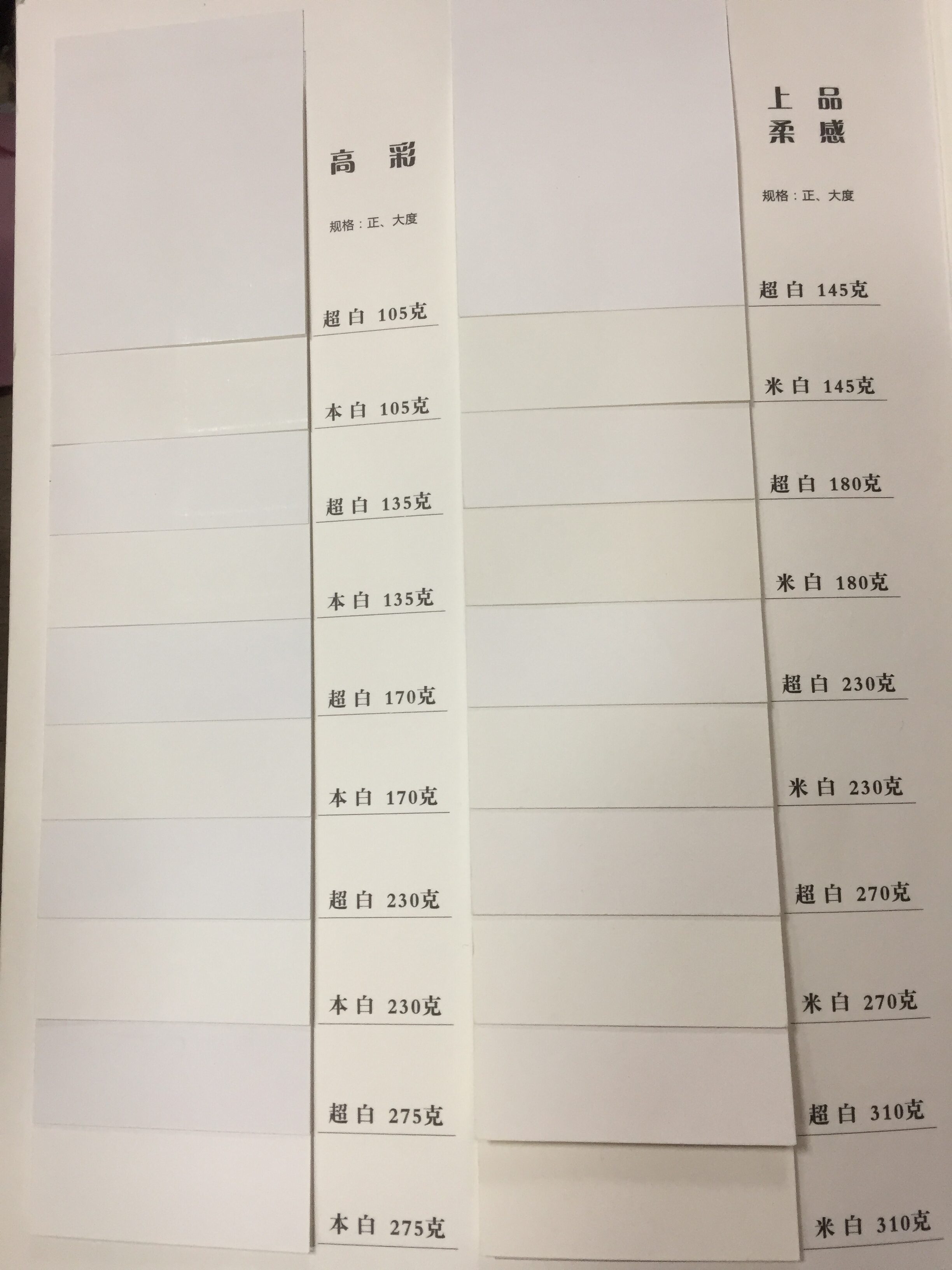 常用特种纸展示