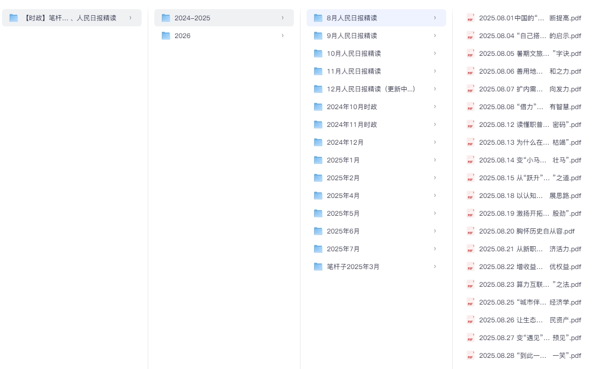 【时政】人民日报精读文章24年-26年1月(免费分享)